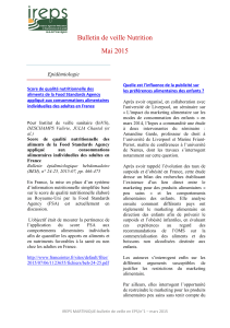 Bulletin de veille Nutrition Mai 2015  Epidémiologie