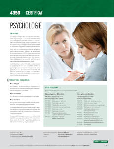 PSYCHOLOGIE CERTIFICAT 4350 OBJECTIFS