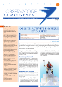 Obésité, activité physique et diabète Édi toria l L