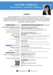 VALÉRIE FABREGUE Communication / Commerce / Marketing PROFIL