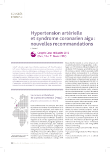 Hypertension artérielle et syndrome coronarien aigu : nouvelles recommandations CONGRÈS