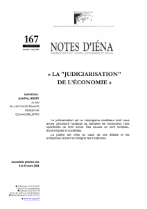 167  « LA &#34;JUDICIARISATION&#34; DE L’ÉCONOMIE »