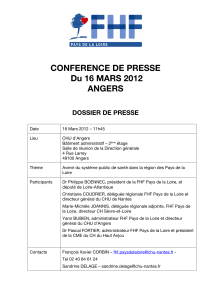 CONFERENCE DE PRESSE Du 16 MARS 2012 ANGERS