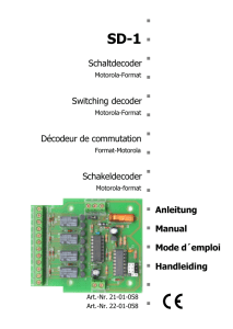 SD-1 Schaltdecoder Switching decoder Décodeur de commutation