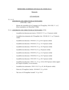 RÉPERTOIRE NUMÉRIQUE DÉTAILLÉ DU FONDS NO 51 Manuscrits L'ÉVANGÉLINE 51.1.A à S