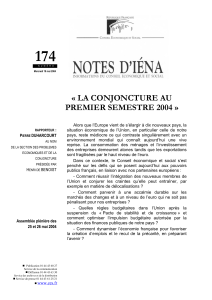 174  « LA CONJONCTURE AU PREMIER SEMESTRE 2004 »