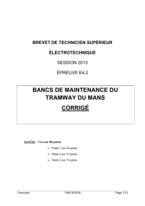 BANCS DE MAINTENANCE DU TRAMWAY DU MANS CORRIGÉ