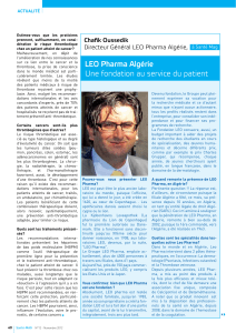 Chafik Oussedik Directeur Général LEO Pharma Algérie, à Santé Mag ACTUALITÉ