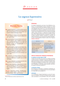 Les urgences hypertensives D O S S I E R