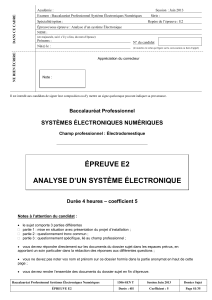 Sujet Épreuve E2 - BAC PRO SEN ED - métropole juin 2013