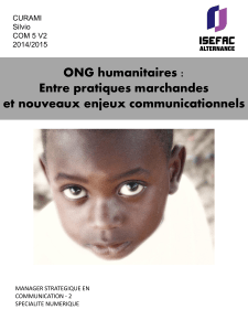 ONG humanitaires : Entre pratiques marchandes et nouveaux enjeux communicationnels CURAMI