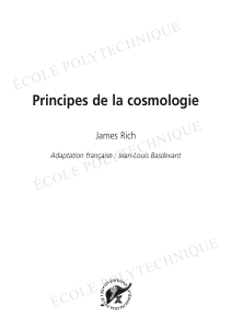 Principes de la cosmologie QUE HNI TEC