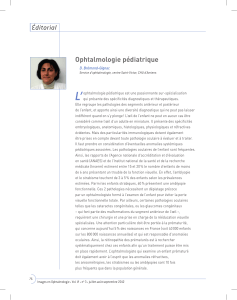 L’ Éditorial Ophtalmologie pédiatrique D. Brémond-Gignac