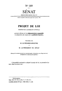 SÉNAT N°189 PROJET DE LOI