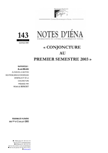 143 « CONJONCTURE AU PREMIER SEMESTRE 2003 »