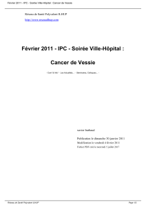 Février 2011 - IPC - Soirée Ville-Hôpital : Cancer de Vessie