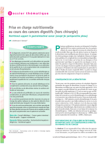 P Prise en charge nutritionnelle au cours des cancers digestifs (hors chirurgie) D