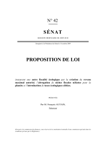 SÉNAT PROPOSITION DE LOI N° 42 instaurant une