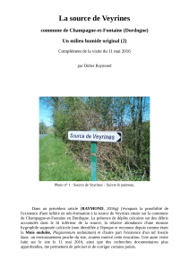 La source de Veyrines commune de Champagne-et-Fontaine (Dordogne)