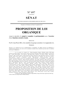 SÉNAT PROPOSITION DE LOI ORGANIQUE N° 697