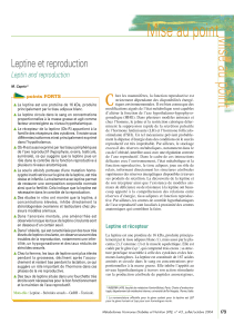 Mise au point C Leptine et reproduction Leptin and reproduction