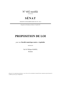 S É N A T PROPOSITION DE LOI N° 682 rectifié pour une