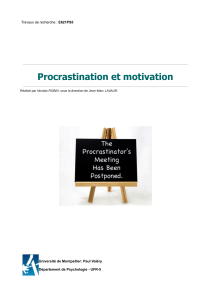 Procrastination et motivation E621PS5 Université de Montpellier: Paul Valéry