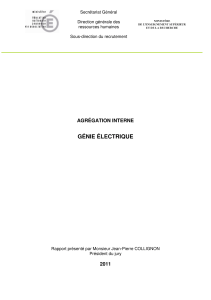 GÉNIE ÉLECTRIQUE  AGRÉGATION INTERNE