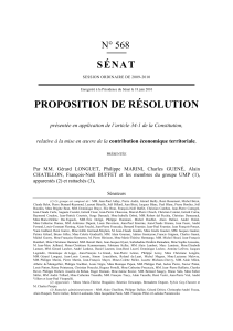 PROPOSITION DE RÉSOLUTION SÉNAT N° 568