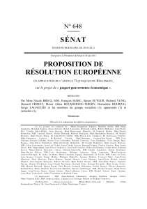 SÉNAT PROPOSITION DE RÉSOLUTION EUROPÉENNE N° 648