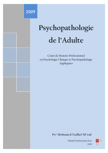 Psychopathologie de l’Adulte  2009