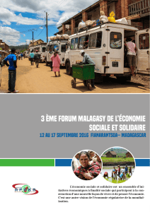 3 ème Forum MALAGASY de l’économie sociale et solidaire