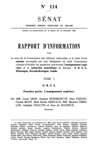 RAPPORT D' INFORMATION SENAT N° 114