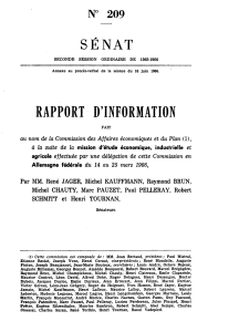 RAPPORT D' INFORMATION SENAT N° 209