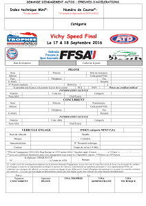 Vichy Speed Final Le 17 &amp; 18 Septembre 2016 Index technique Mini*: