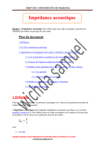 Impédance acoustique  Plan du document IMIP DE L’UNIVERSITE DE MAROUA