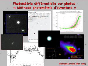 Photométrie différentielle sur photos « Méthode photométrie d’ouverture » Stéphane Lemaire (Stef-astro)