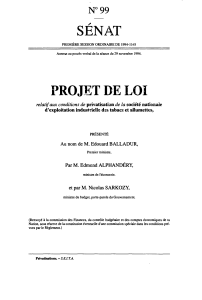 PROJET DE LOI SENAT N° 99