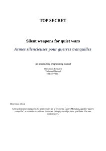 TOP SECRET Silent weapons for quiet wars Armes silencieuses pour guerres tranquilles
