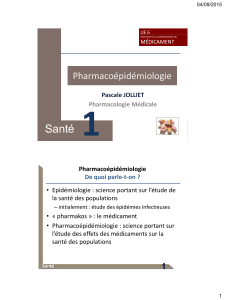 1 11 Santé Pharmacoépidémiologie