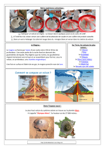 1 : Fabriquer un volcan en Argile – Le laisser... 2 : A l’intérieur du volcan verser une cuillère de... Notre expérience volcanique
