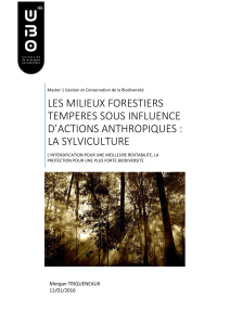 LES MILIEUX FORESTIERS TEMPERES SOUS INFLUENCE D’ACTIONS ANTHROPIQUES :