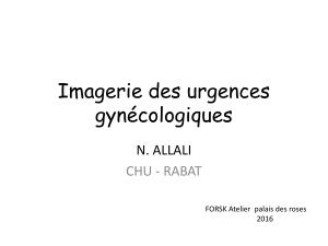 Imagerie des urgences gynécologiques N. ALLALI CHU - RABAT