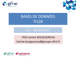 BASES DE DONNÉES TI128 L3 – 2016/2017 PHD