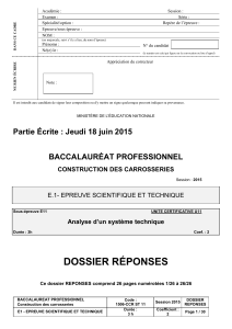U11 - Dossier Réponse - Bac Pro CC juin 2015
