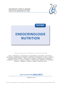 ENDOCRINOLOGIE NUTRITION DCEM2 UNIVERSITE TUNIS EL MANAR