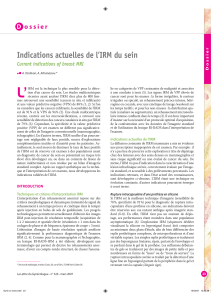 L’ Indications actuelles de l’IRM du sein D