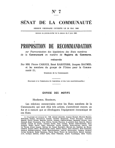 PROPOSITION DE RECOMMANDATION SENAT DE