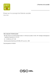 Essai sur le concept de théorie sociale L'Homme et la société