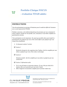 Portfolio Clinique FOCUS - évaluation TDAH adulte- INSTRUCTIONS